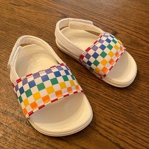 Vans Rainbow Checkered Slides Toddler size 6